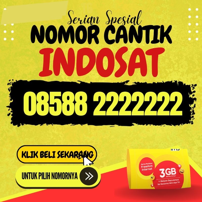 Nomer Cantik Indosat  Serian SAPTA 2222222 Nomer Cantik 12 Digit No Cantik Indosat Im3 Oredoo Kartu 