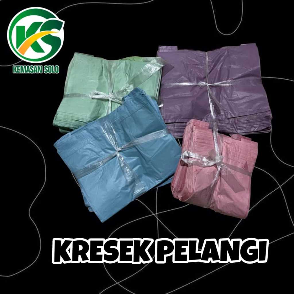 Kresek kiloan Pelangi ukuran 15 cm 24 cm 28 cm kresek kiloan