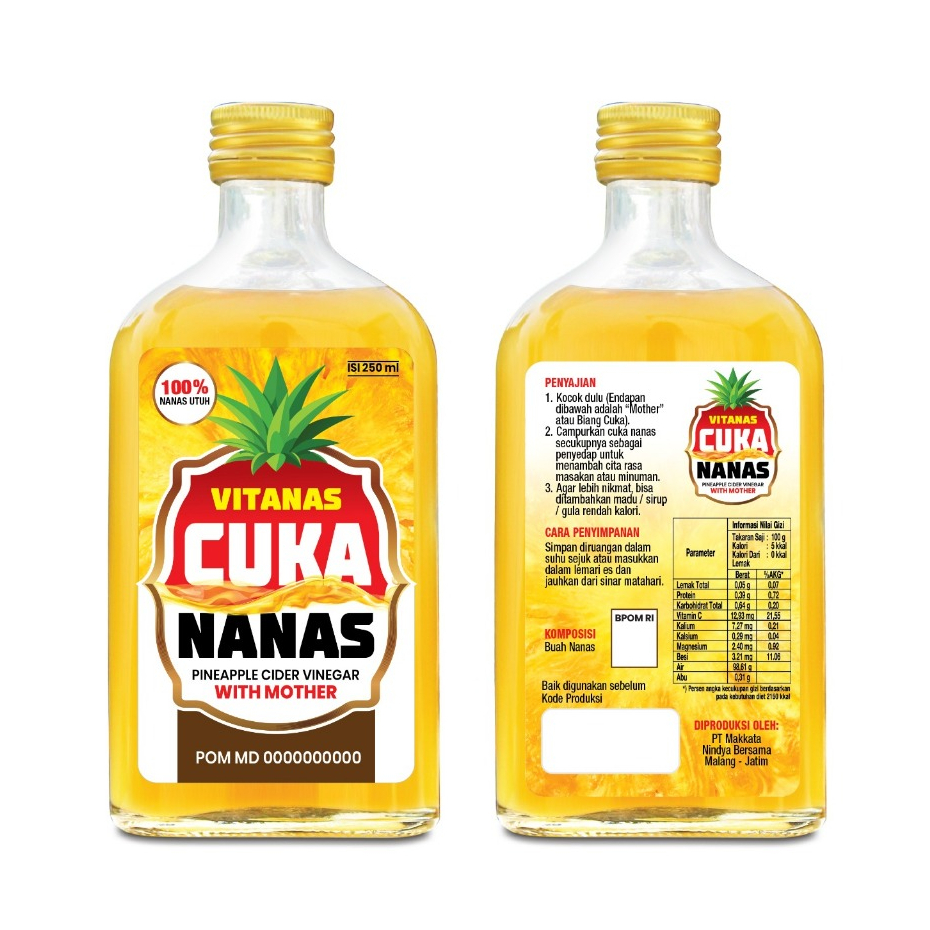 

Vitanas Cuka Nanas 250 ml Cukananas pineapple cider vinegar with the mother