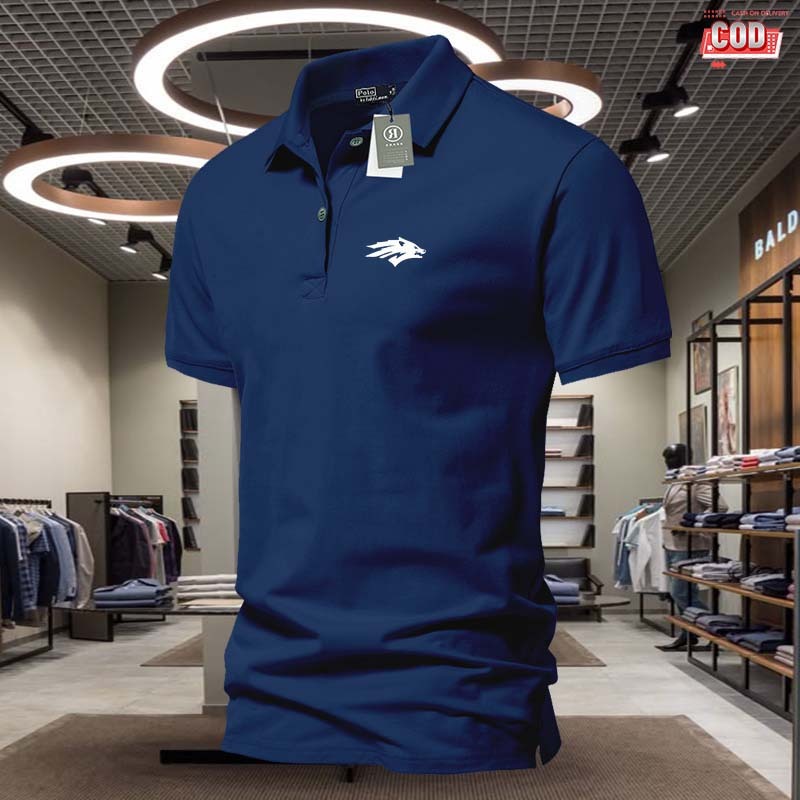 Buy COD .. Polo Shirt Pria / Kaos Polo Kerah Nevada Logo kiri Putih / Baju Polo Berkerah Motif Pria 