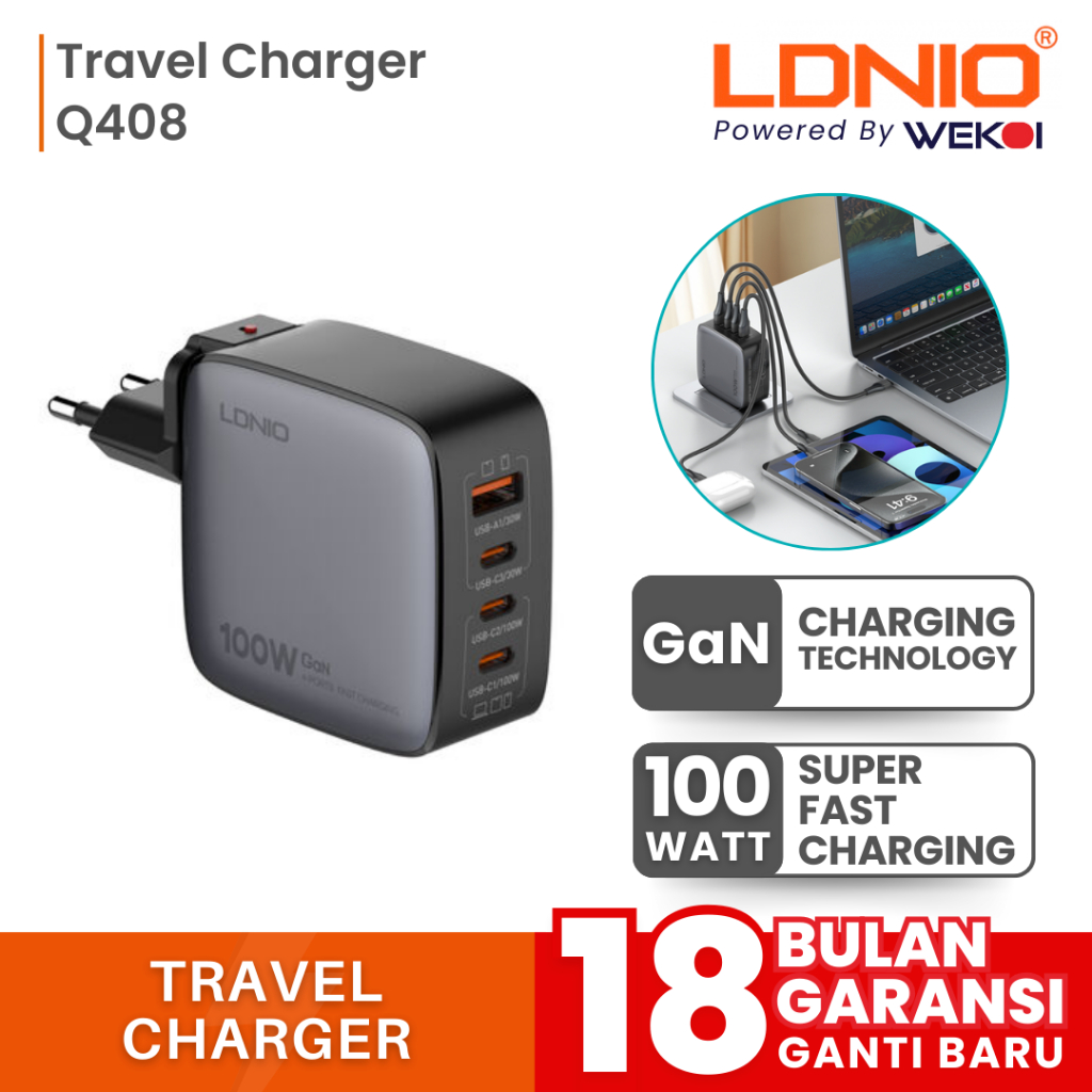 LDNIO Q408 100W GAN Super Fast Charger Protocol Original