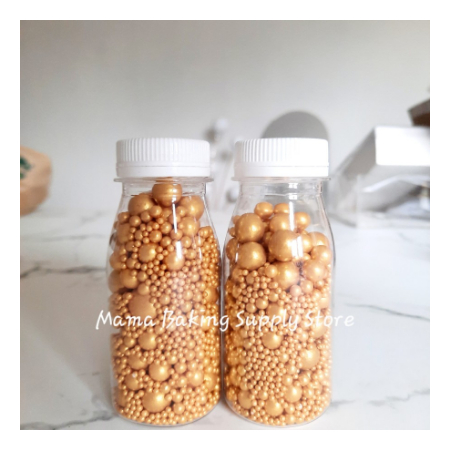 

Edible Sprinkle MIX PEARL GOLD MATTE Mutiara EMAS CAMPUR Topping-+100g