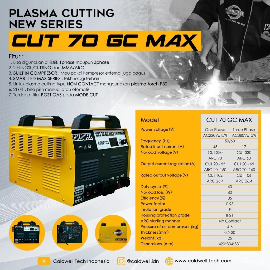 CALDWELL CUT 70 GC MAX MESIN LAS PLASMA CUTTING CUT 70 CALDWELL