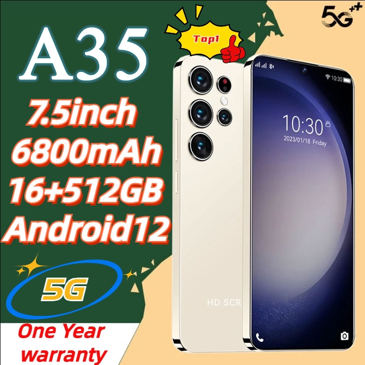 [2024 New HP]A355G 12/512GB HP Asli 7.5inci Layar HD Handphone android 5G HP murah Smartphone Dual C