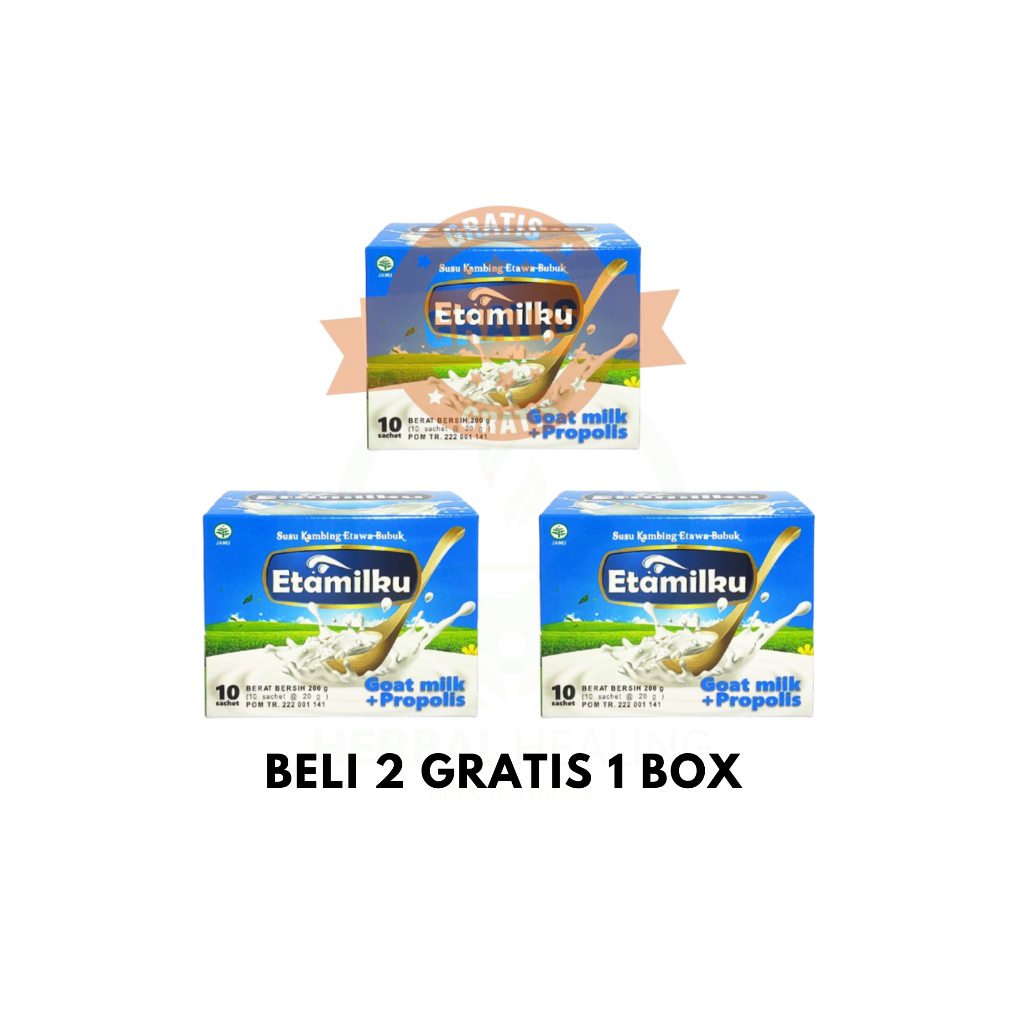 

Susu Kambing Etamilku Plus Propolis Isi 10 Sachet BELI 2 GRATIS 1