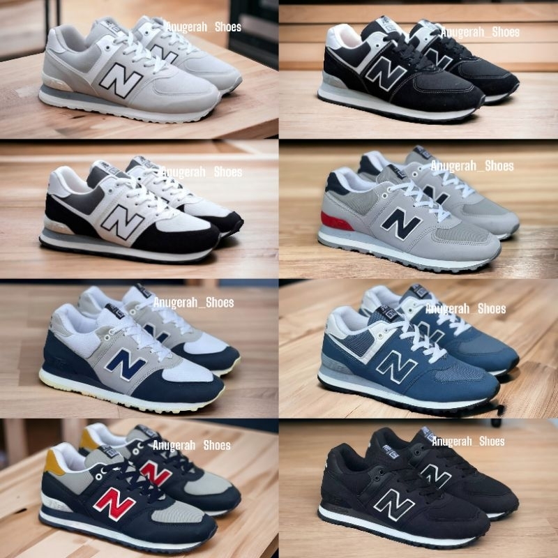 Sepatu Pria New Balance 574 Hitam Abu