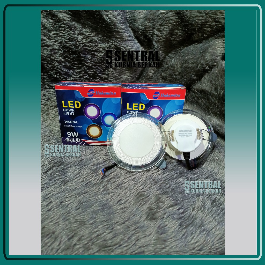 Lampu Downlight 9 Watt Led 3-Color (Ubah Warna) Hakamitsu / Lampu Panel IB Bulat 9W Inbow