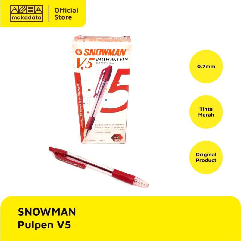 

Snowman Pulpen V5 Biru, Hitam & Merah Box
