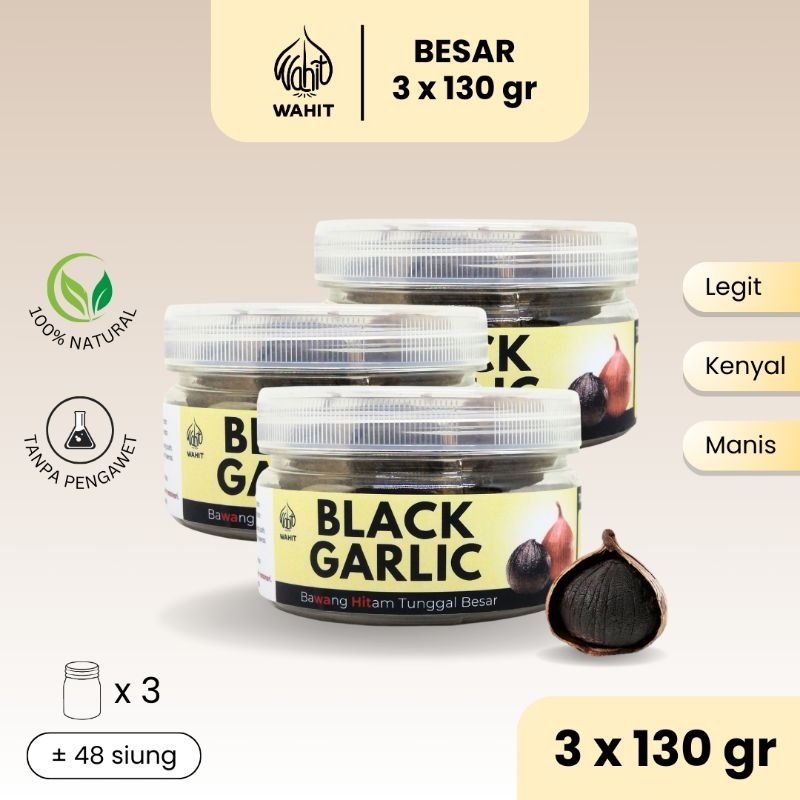 

3x130gr Bawang Hitam Tunggal Besar WAHIT Black Garlic Bundle Pack