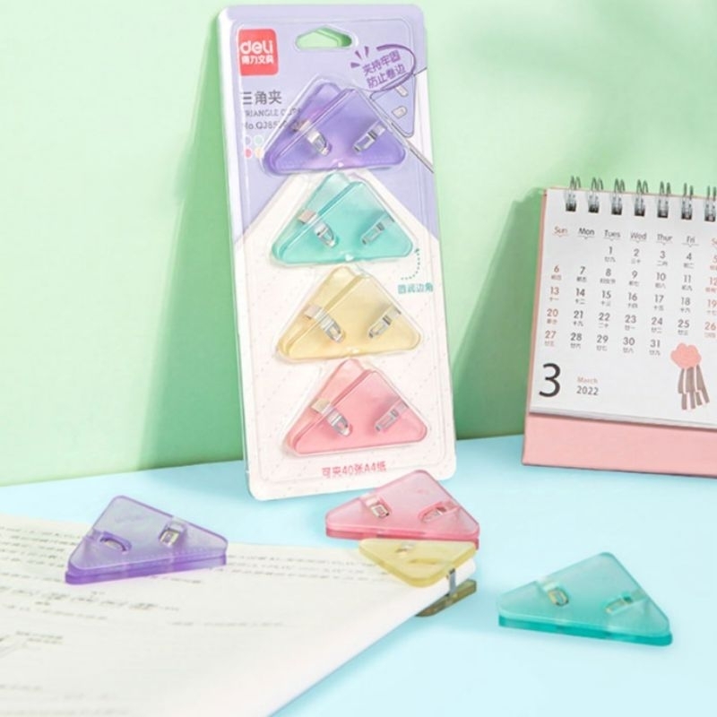 

penjepit sudut kertas triangle paper clip push clamp