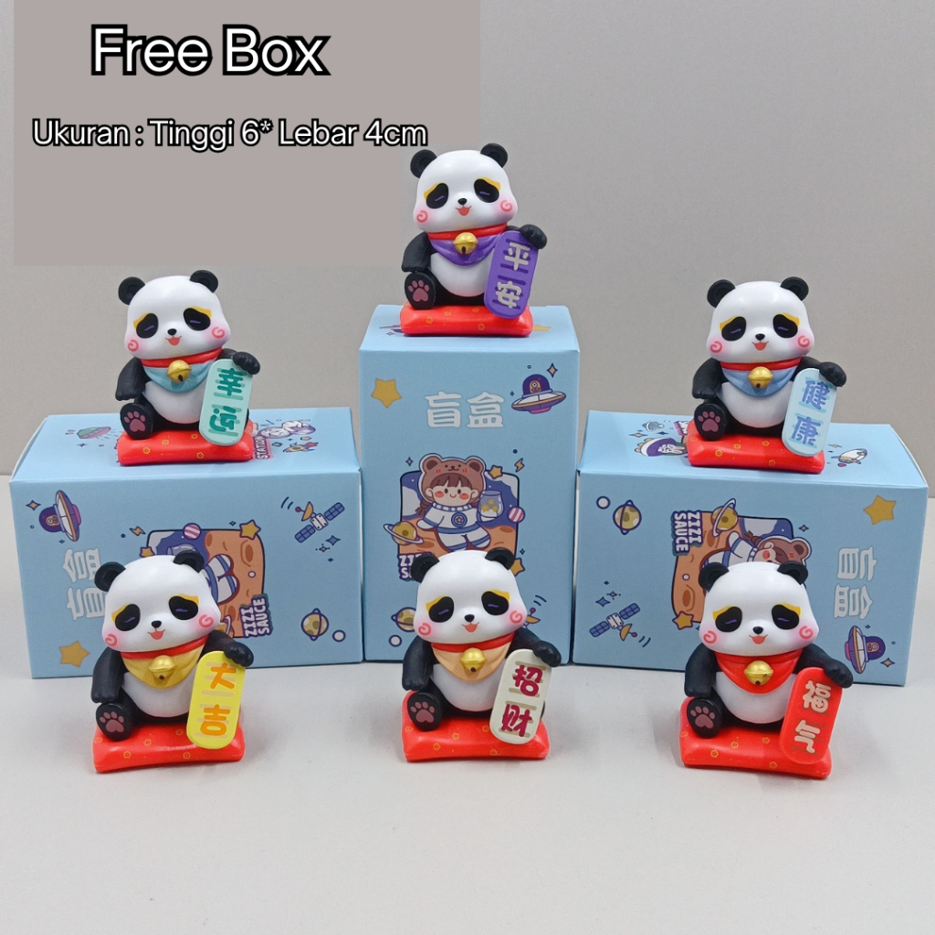 Sq-Figure Blind Box Panda Random Box Figure Topper/Pajangan Action
