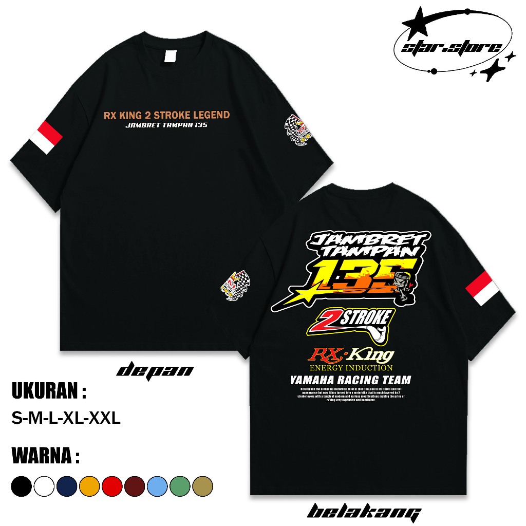 KAOS RX KING TERLARIS JAMBRET TAMPAN | T-SHIRT RXKING 2 STROKE LEGEND JT | Kaos Two Stroke 135cc - K