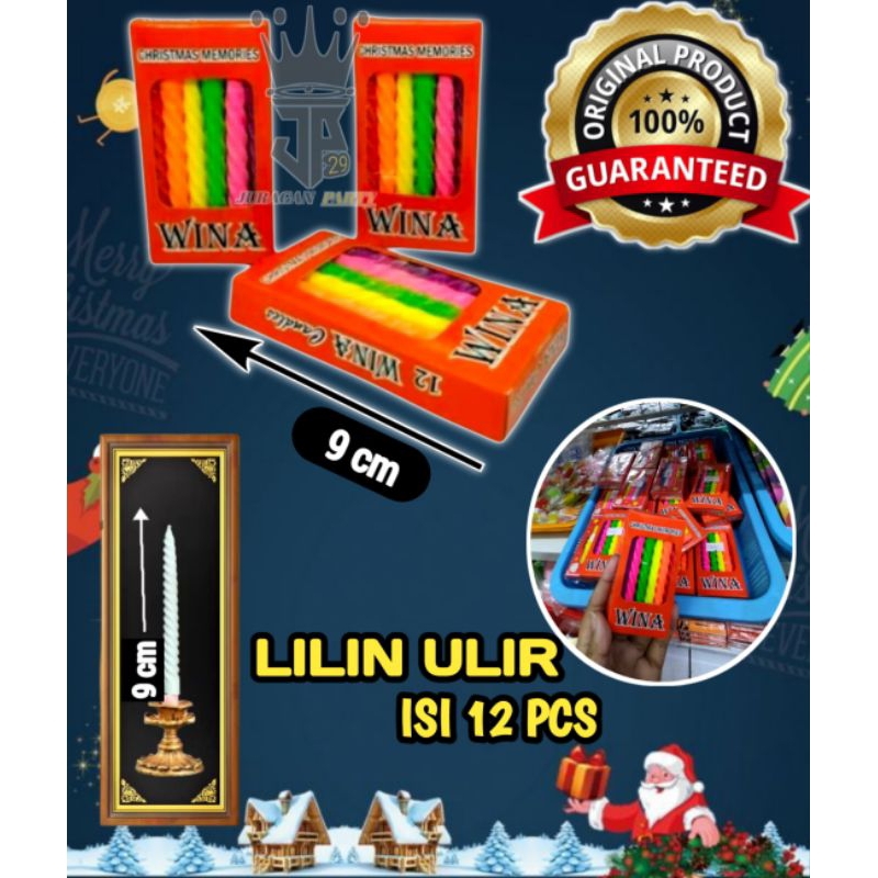 (12 batang)Lilin ulir ibadah natal,Lilin paskah Christmas kecil,lilin natal kecil,lilin pesta