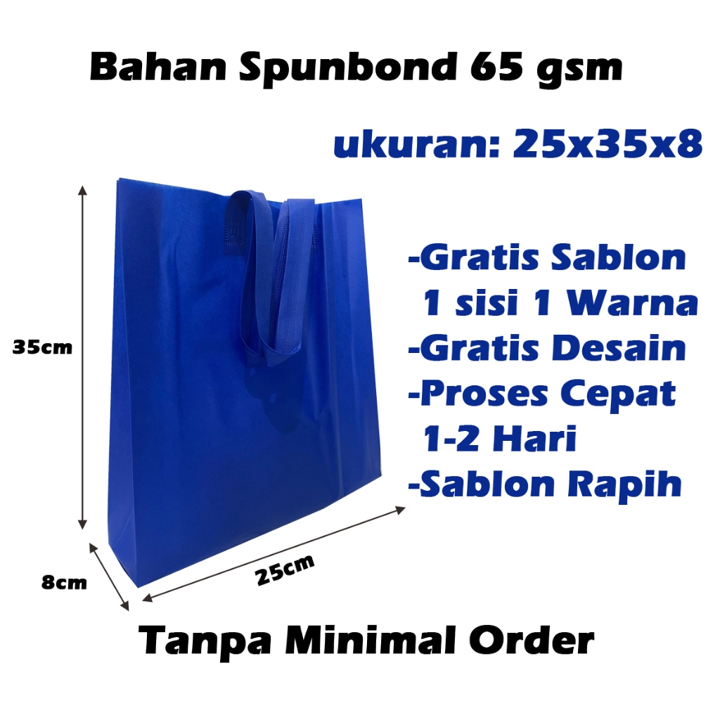 

Tas Spunbond 25x35x8 Sablon Custom