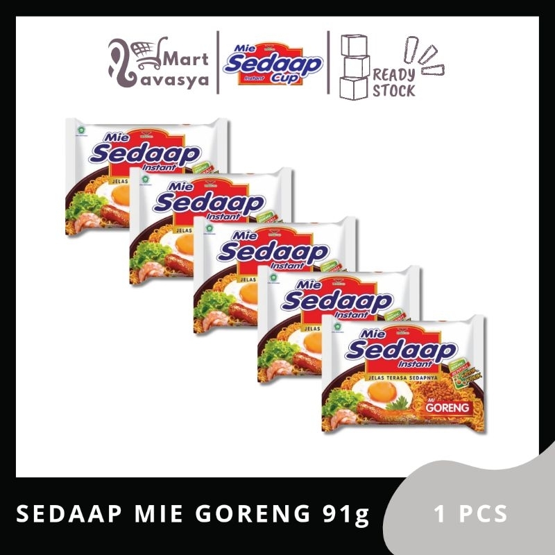 

SEDAAP MIE INSTAN GORENG 91g - 1 PACK ISI 5 PCS - KOTA BANDUNG - LAVASYA MART
