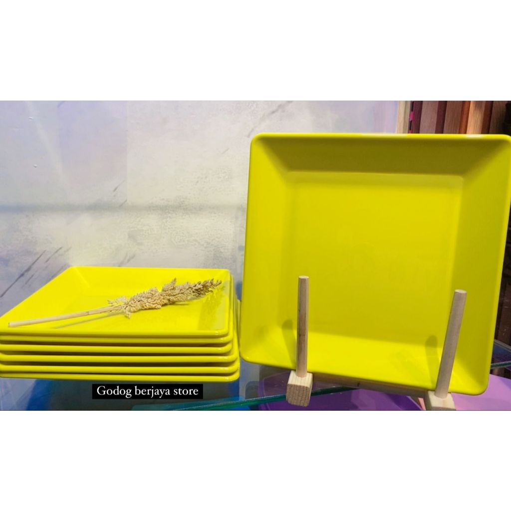 Piring mie gacoan / piring persegi Melamin Dinnerware 20 cm, Piring Melamin (No.88), Piring Saji Per