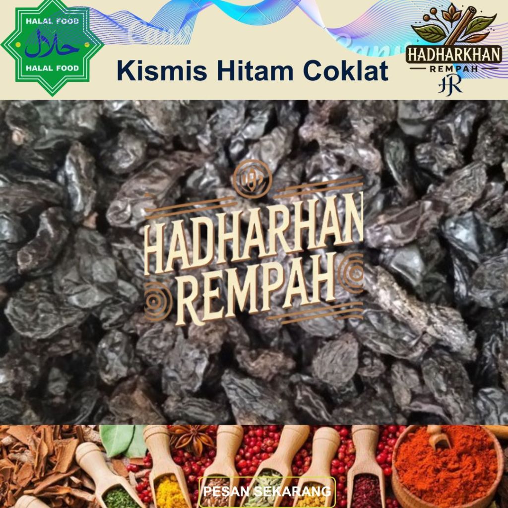 

Kismis Hitam Coklat/Black Brown Raisin pilihan 500 gr