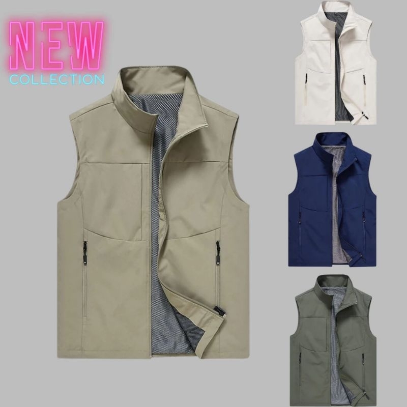 New Collection Trench Vest warna putih / Rompi Pria Keren