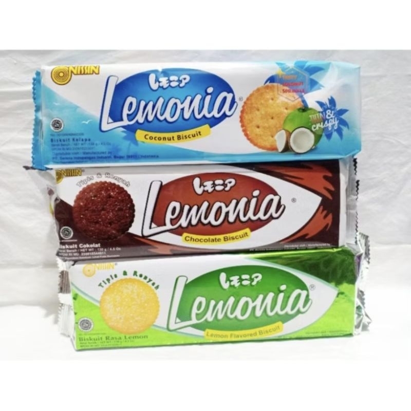 

LEMONIA/ Nissin Lemonia Biskuit Rasa Lemon/Coklat/Kelapa 130 gr JR