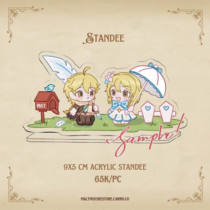 Genshin Impact Vintage series Aether Lumine keychain & standee