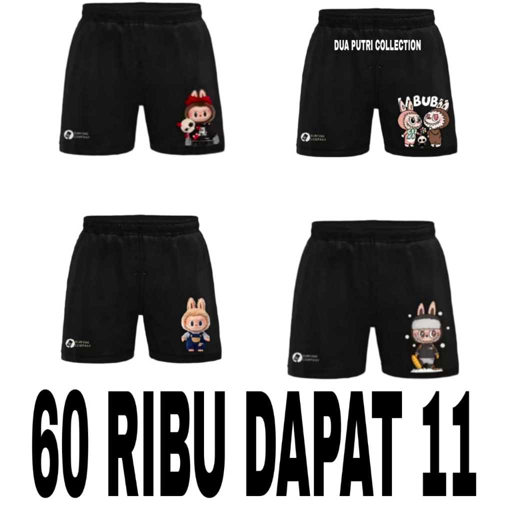 DISKION  60 RIBU DAPAT 11 CELANA PENDEK BOXER LABUBU DISTRO / Boxer pria dan wanita bahan cotton com