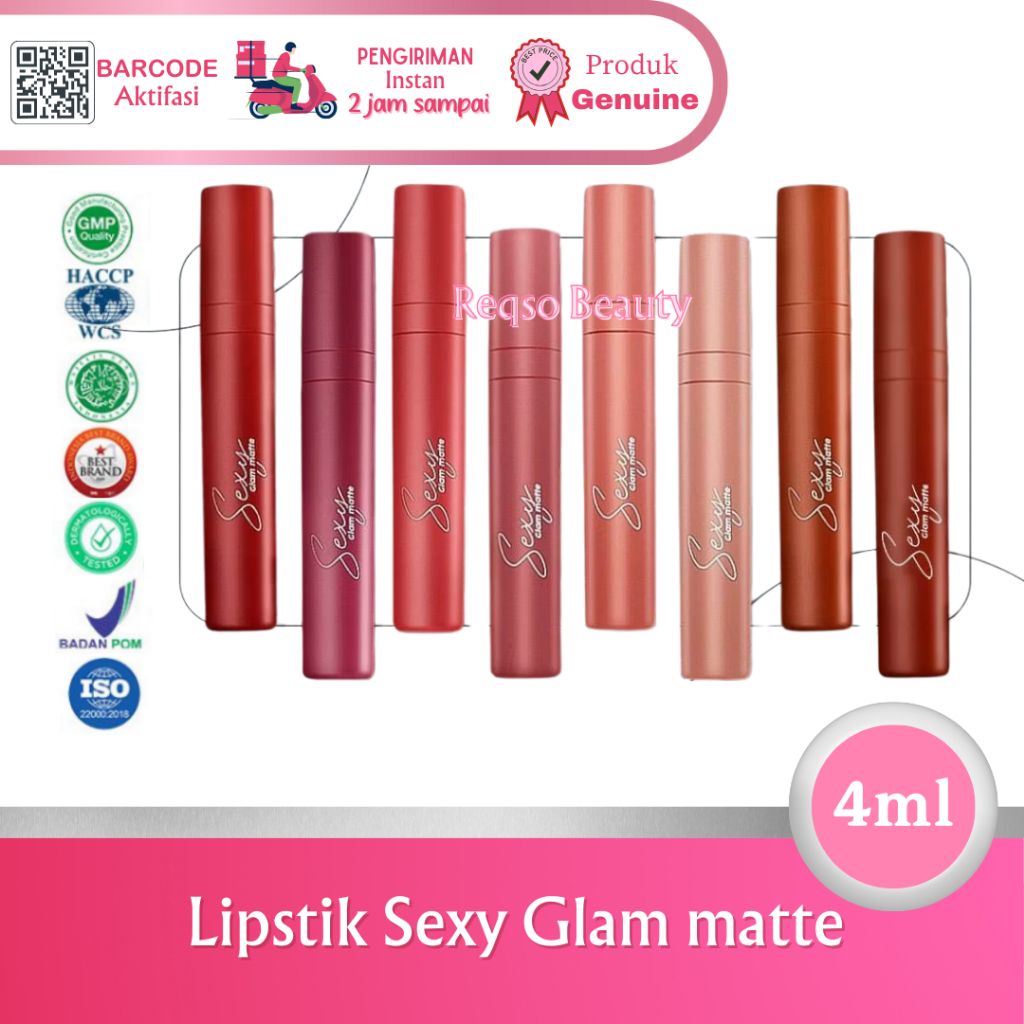 SG Sexy Glam Matte Ms Glow Lipstik Ms Glow Glammatte Ms Glow Lipstick Lipmatte  Liptint Termurah
