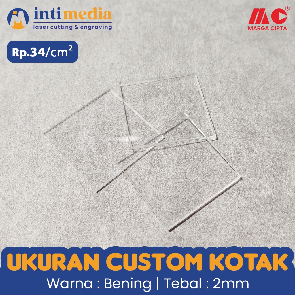 

Bahan Akrilik 2mm BENING Ukuran Custom Kotak