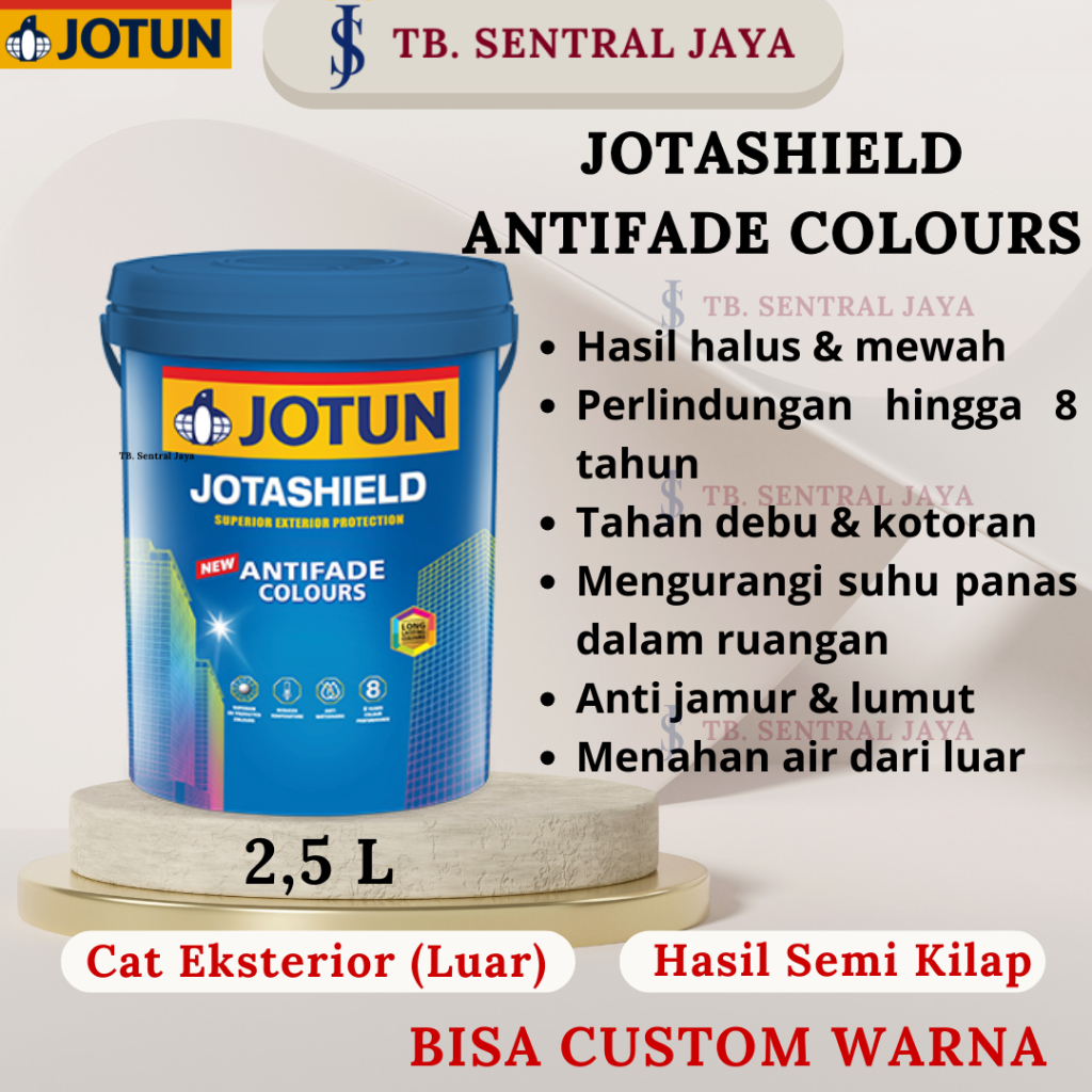 (NON COD)Jotashield Antifade Jotun 2,5 Liter/Cat Tembok Luar (Eksterior)/Bisa Custom Warna