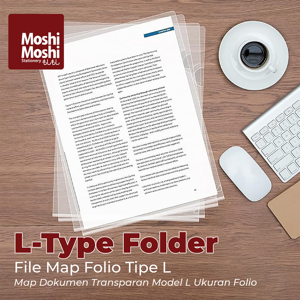 

L-Type Folder Folio Clear Transparant Plastik Map L Bening Kertas File Dokumen Ukuran F4