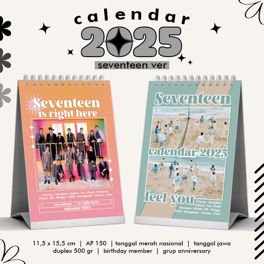 

[ READY STOCK ] KALENDER MEJA 2025 KPOP SEVENTEEN FEEL YOU