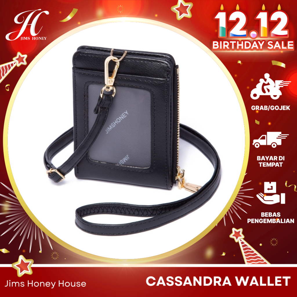 JIMS HONEY CASSANDRA WALLET DOMPET LANYARD TALI LEHER ID CARD HOLDER