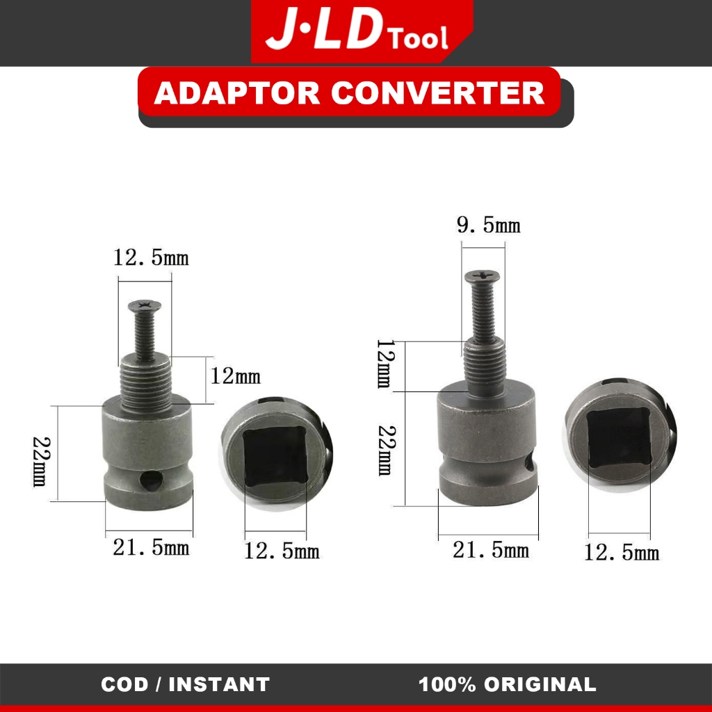 JLD 10-13MM Adaptor chuck 3/8-1/2inch Adaptor Impact Adaptor  Kepala Bor UNTUK Impact ke bor