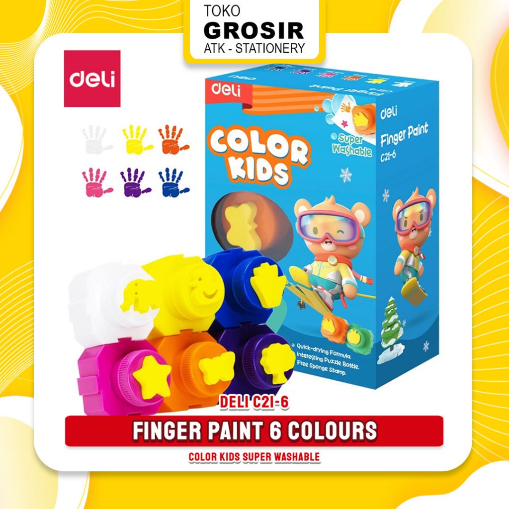 

Finger Paint Deli C21 6 Warna / C21-6 Colors Cat Lukis Jari Anak Anak / Interesting Puzzle Bottle