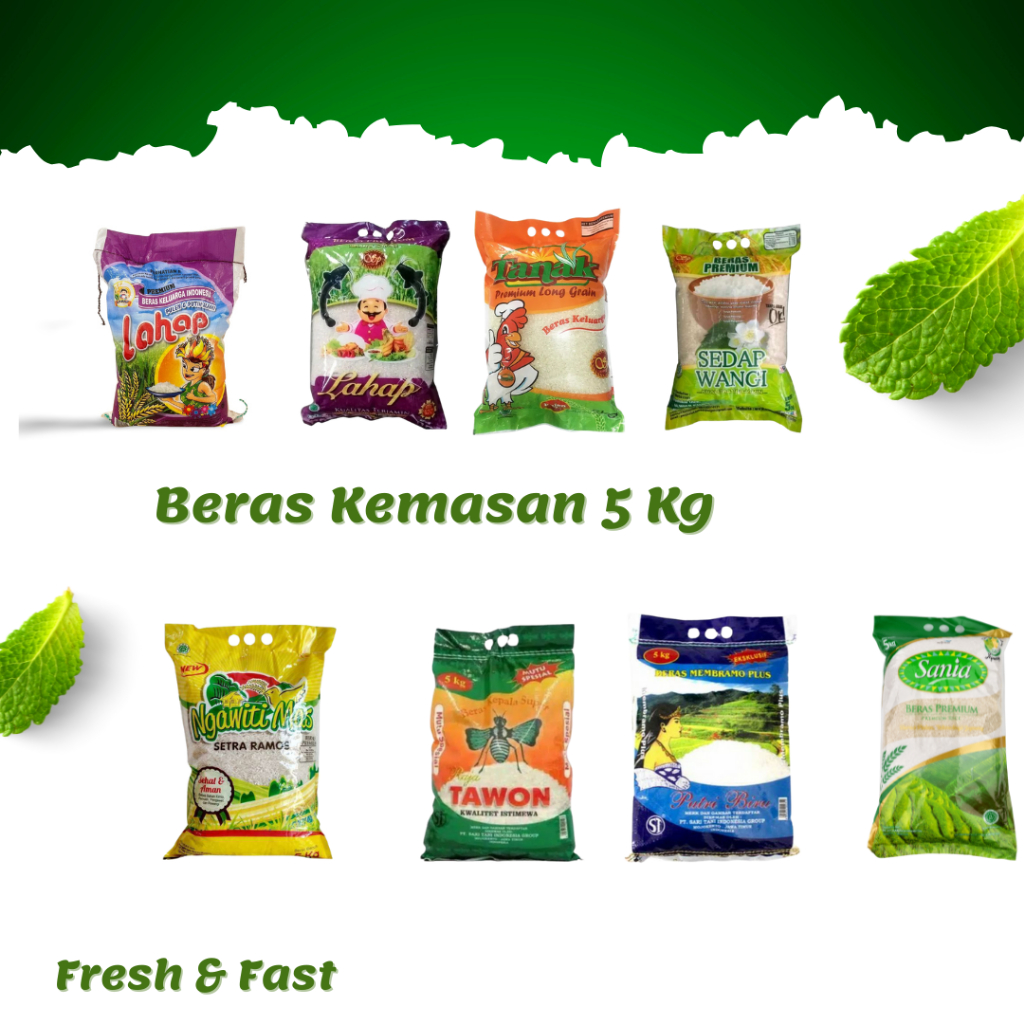 

Beras 5 kg cap Dewa Langit Beras Kwalitas Utama Higienis dan bermutu tinggi