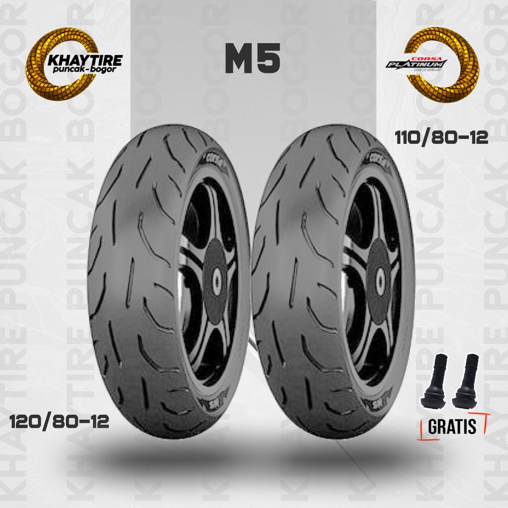 Paket Ban Motor NEW SCOOPY - FREEGO / CORSA M5 110/80 - 120/80 R12