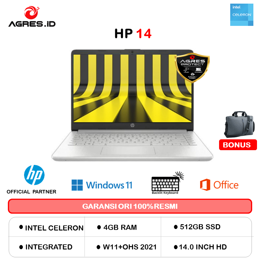 [LAPTOP] HP 14 N4500 8GB 512GB W11+OHS 14.0 BLIT 2Y SLV -DQ3109TU