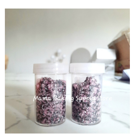 

Sprinkle SUGAR MIX BLACK PINK Gula Hitam Pink Topping Hias Kue -+ 25 g