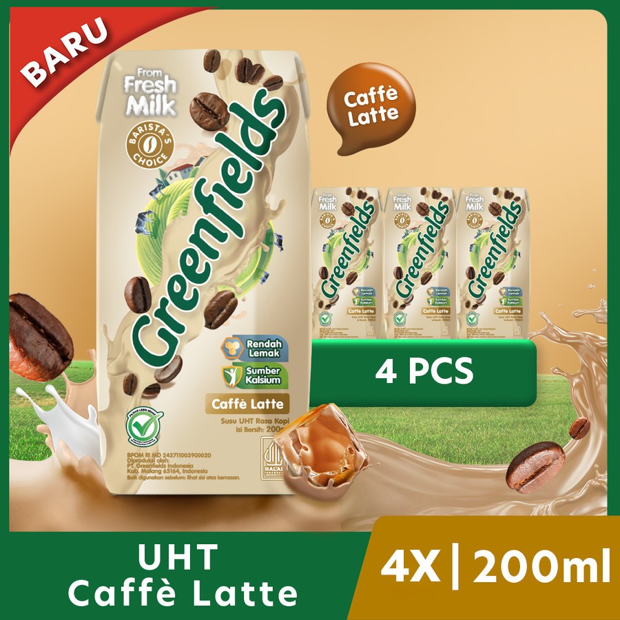 

[Bundling 4 Pcs] Susu Greenfields UHT Caffe Latte 200 ml