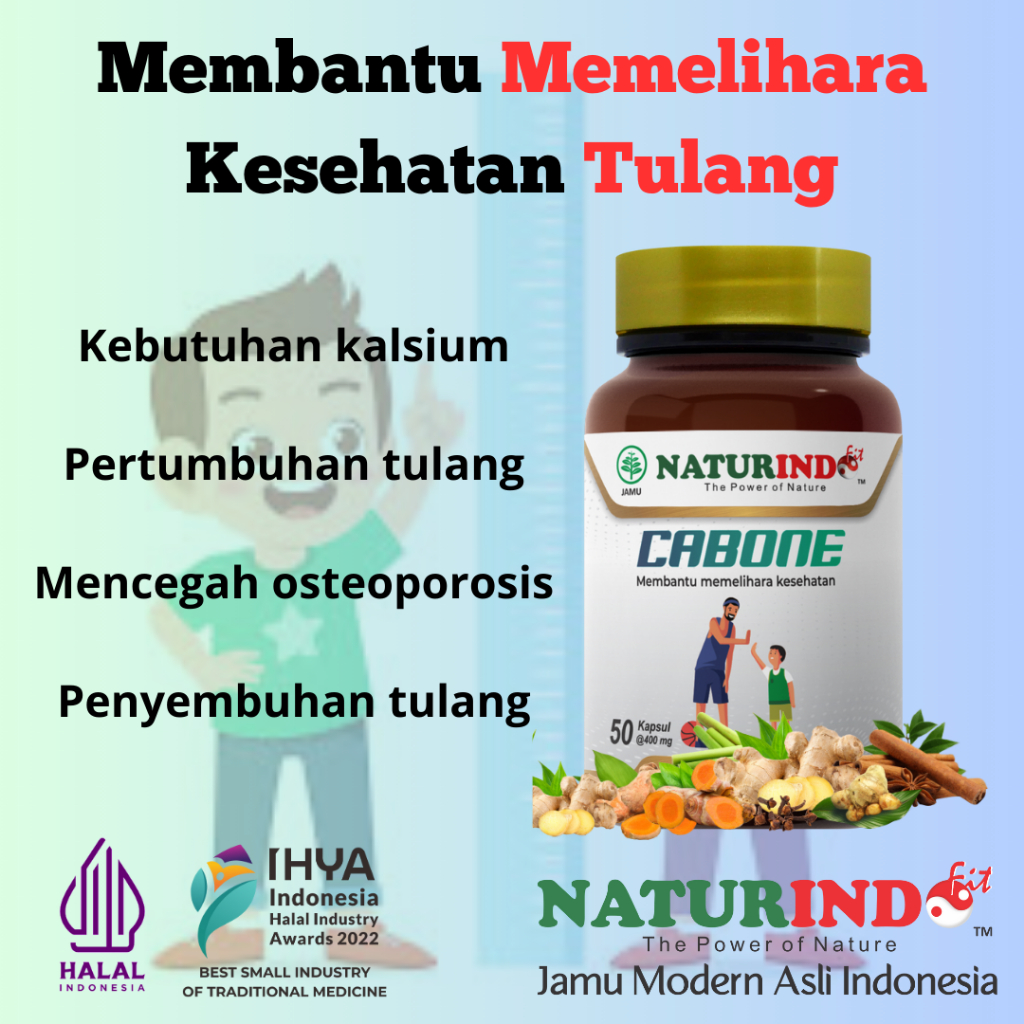 Herbal Mengatasi Patah Tulang dan Retak Gigi Bolong Pertumbuhan Tulang Cabone Naturindo