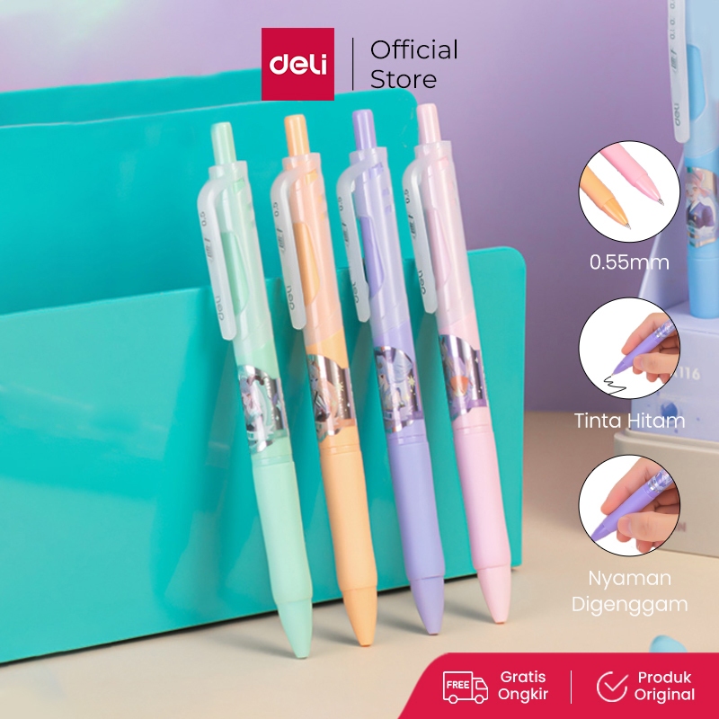 

Deli Pulpen Gel / Gel Pen 0.5mm Desain Kartun SA116 3 6 12 PCS