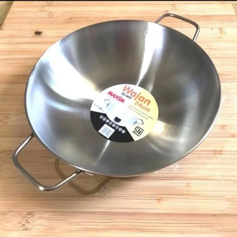 Maxim 24cm Wajan Induksi Stainless Steel | Kuali Stenlis Mini Kecil