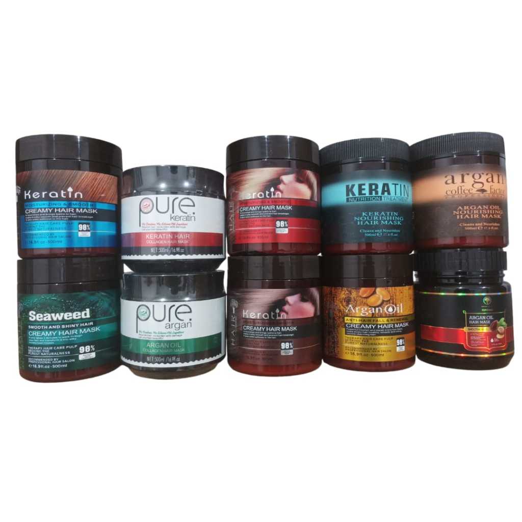 (COD BISA) MASKER RAMBUT PURE KERATIN COLLAGEN HAIR TREATMENT MASKER RAMBUT ARGAN OIL SOFT & SMOOTH 