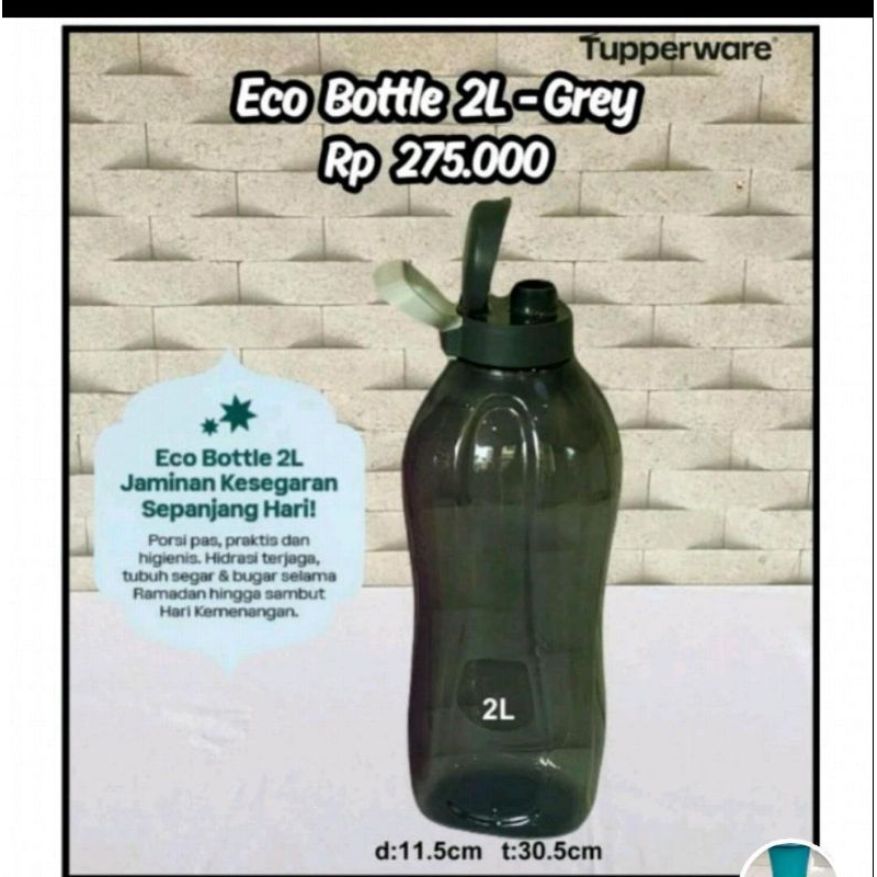 Tupperware botol 2Liter grey original