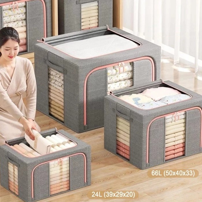 

AQUATIC LP24L-LP150L Kotak penyimpanan Lipat Waterproofing storage box Serbaguna pakaian container box rangka baja box storage kotak penyimpanan box
