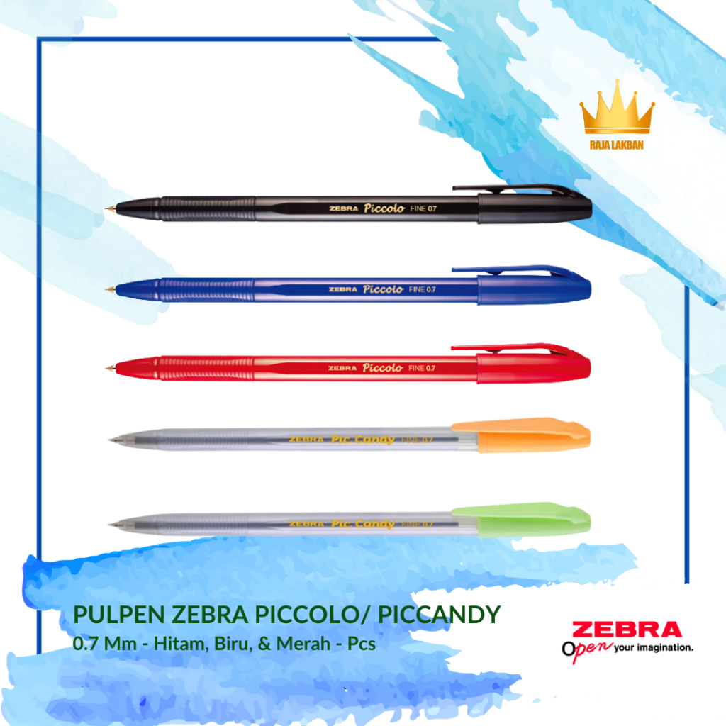 

Pulpen Semi Gel Zebra Piccolo Piccandy/ 0.7 mm / Hitam/ Biru/ Merah - Pcs