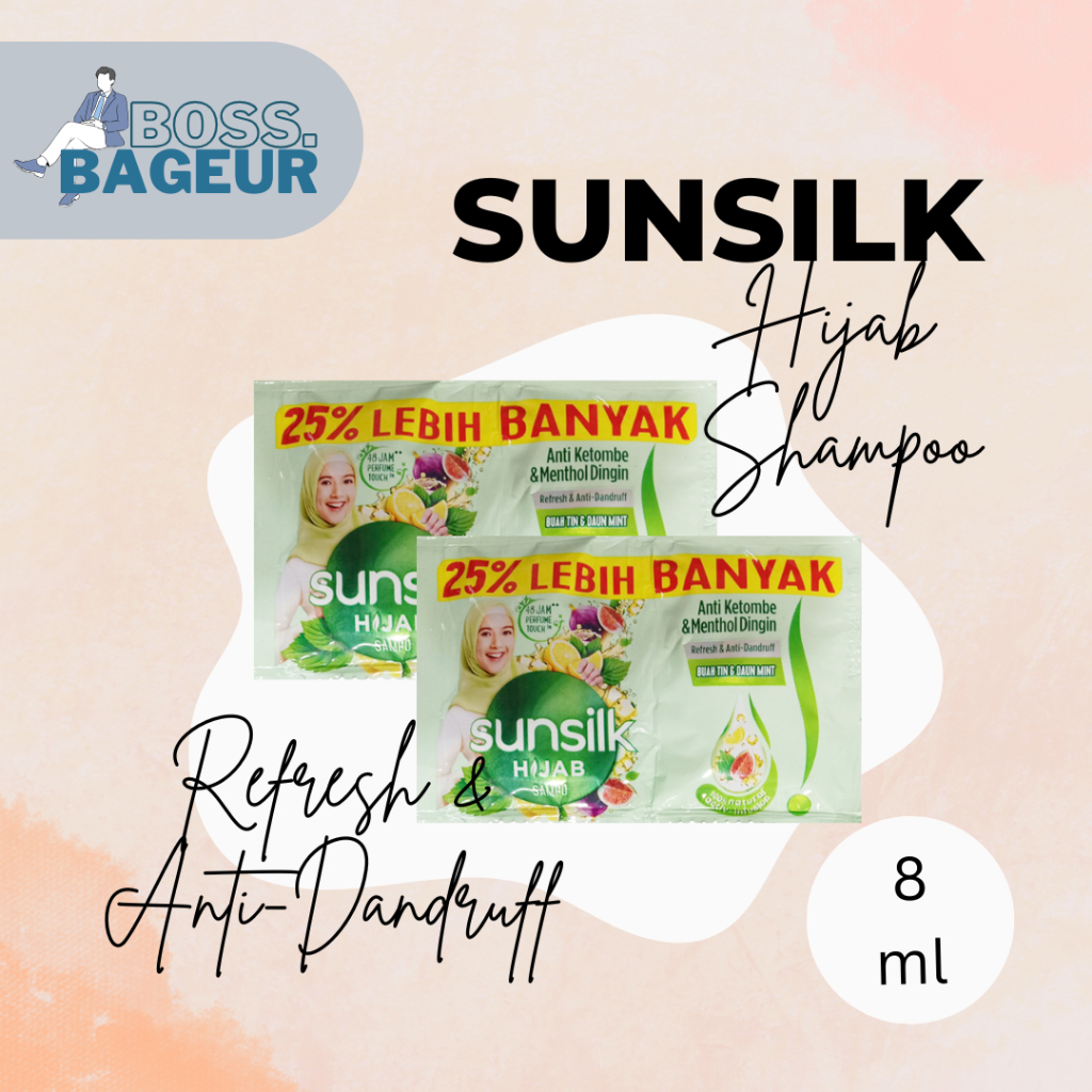 [1 Renteng Isi 12 pcs] Sunsilk Hijab Shampoo Refresh & Anti-Dandruff Sachet 8+2 ml