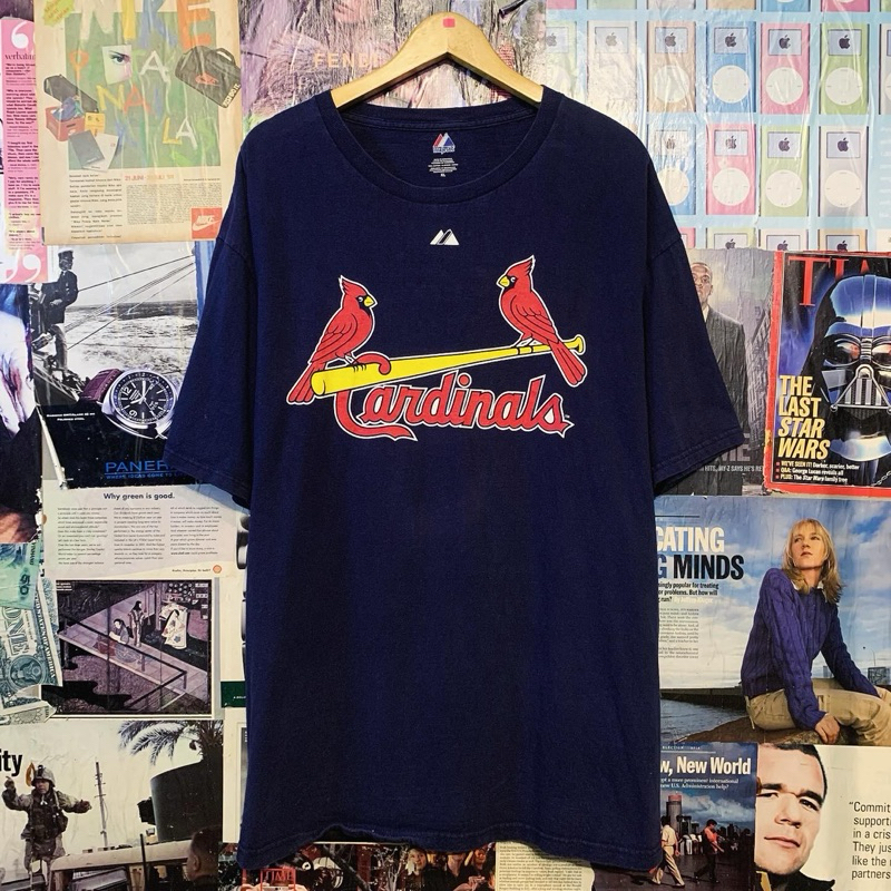 Tshirt/Kaos Vintage MLB Baseball Majestic St. Louis Cardinals Pujols 5 Navy Blue Second Original
