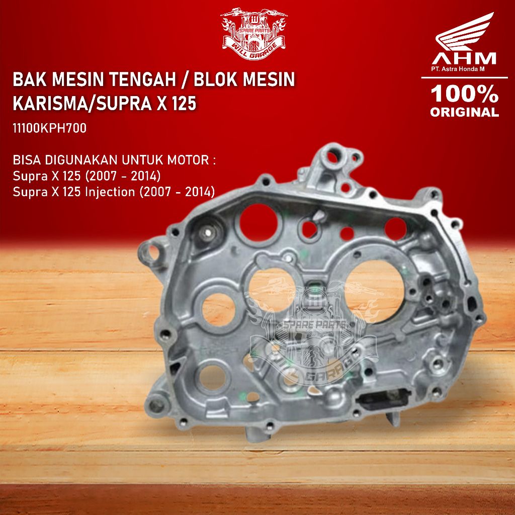 BAK MESIN TENGAH / BLOK MESIN  / KARISMA / SUPRA X 125 / 11100KPH700 / HONDA / AHM