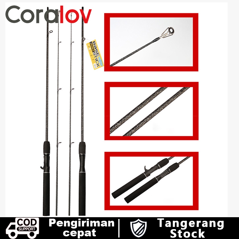 Coralov Carbon Fibre Rod Joran Pancing 1.8/2.1m Carbon Asli Murah Kuat Ultra Light Rod Pemintalan Ca