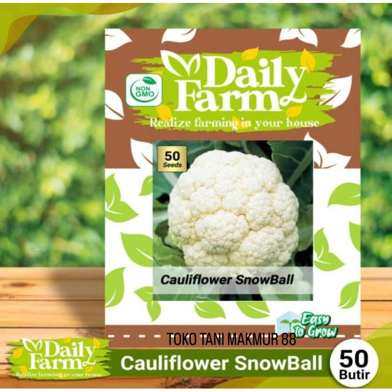 

DF benih bunga kol CAULIFLOWER SNOWBALL 50 butir bungkul putih import daily farm TOKO TANI MAKMUR 88